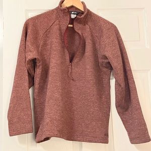 MEC dusty rose 1/4 zip fleece pullover